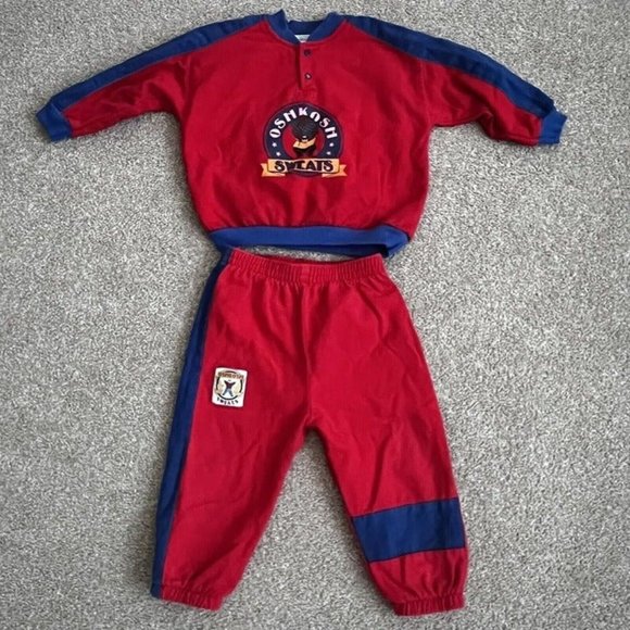 Vintage 90s USA Oshkosh B’Gosh Sweats Sweatpants Set Red...
